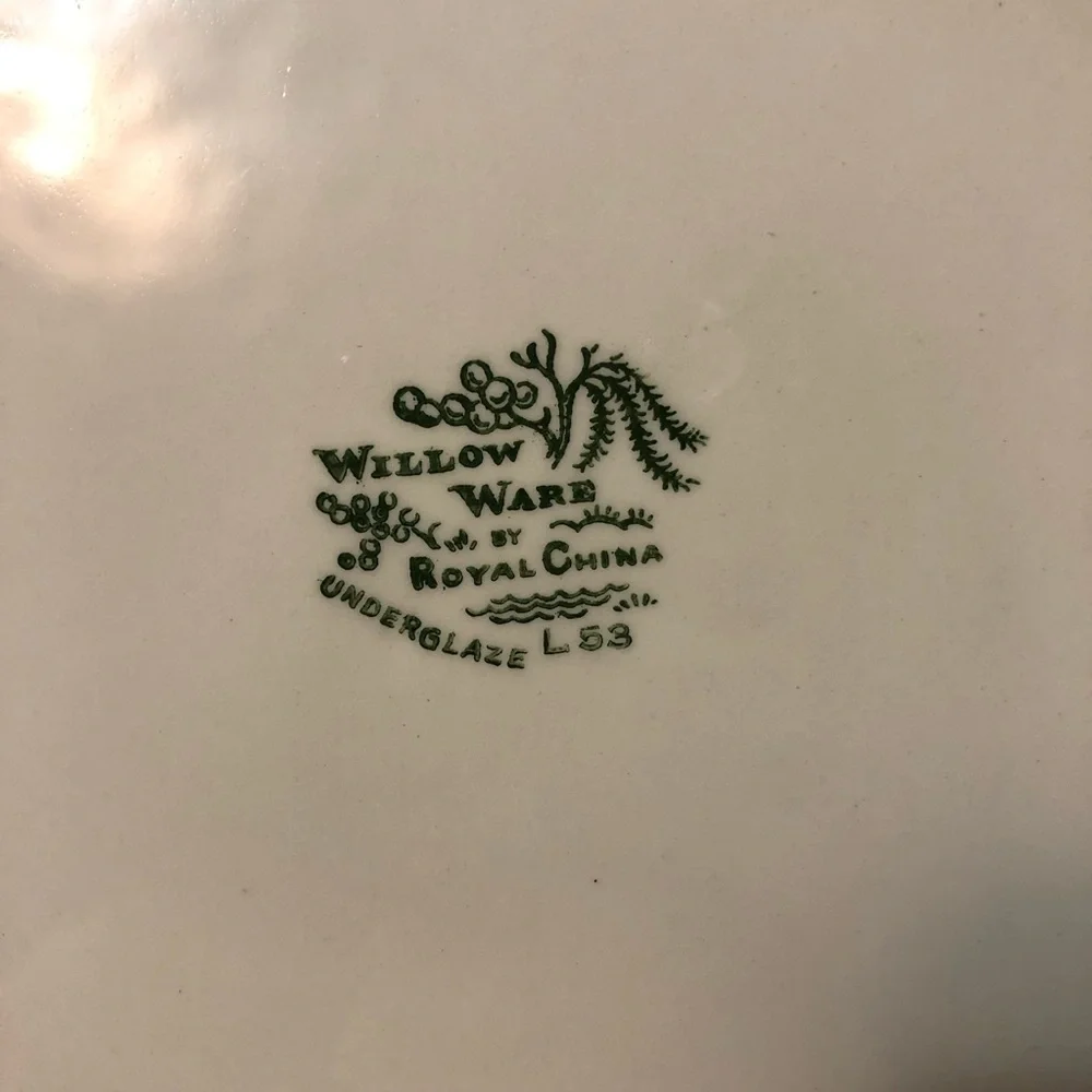 Vintage Pink Willow Royal China Willow Ware Red Ceramic Serving Platter 1953